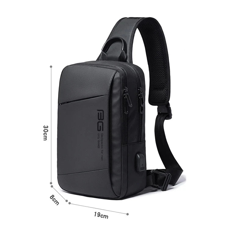 BANGE Upgrade Travel Leisure Messenger Shoulder Bag Men And Women With The Same Chest Bag USB Charging Bag