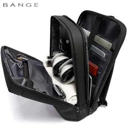 BANGE Waterproof Multi-Use Laptop Backpack For 15.6" Inch USB Charging Shockproof Business Briefcase Shoulder Bag For Man Women