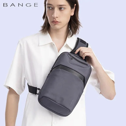 BANGE shoulder bag  Men's Oxford Crossbody Bag Anti-theft Shoulder Bags Short Trip Messenger USB Charging Chest Bag Pack