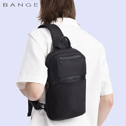 BANGE shoulder bag  Men's Oxford Crossbody Bag Anti-theft Shoulder Bags Short Trip Messenger USB Charging Chest Bag Pack