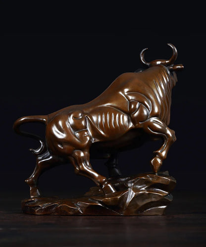 BEST Business gift -Home office fortune Mascot Money Drawing wall street cattle bull COW Bronze art statue