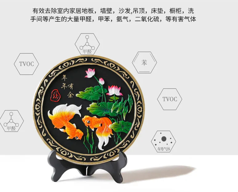 BEST GIFT Removal formaldehyde Purify air - business gift - Bamboo charcoal Auspicious gold fishes decoration Sculpture