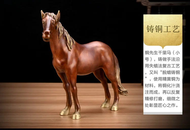 BEST GIFT -home LIVING ROOM OFFICE ART Decor 32CM LARGE success RETRO HORSE ART FENG SHUI bronze statue sculpture