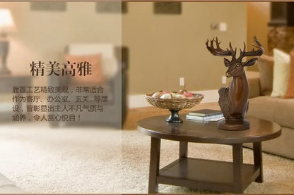 BEST business gift -33 CM large -Home office Decor deer Bronze art statue Decoration