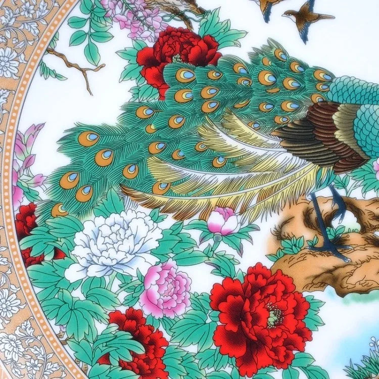 BEST business  present -handicraft  FENG SHUI wealth porcelain plate home OFFICE TOP Decor art