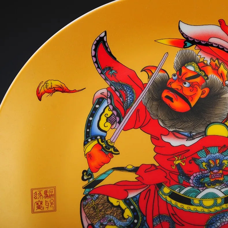 BEST business present office home house TOP protection talisman # zhong kui exorcise evil spirits FENG SHUI porcelain plate