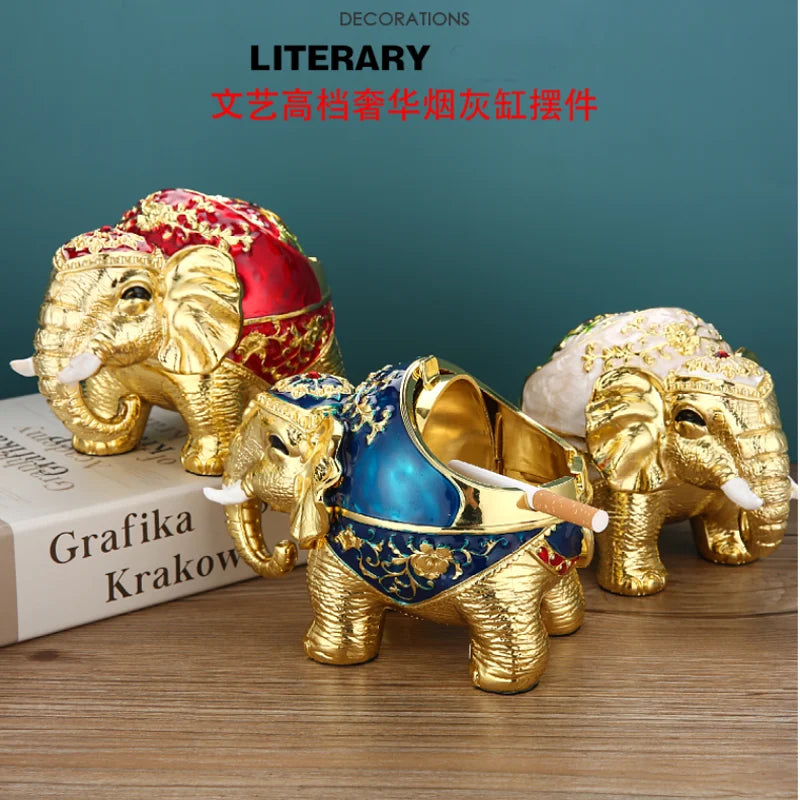 BEST gift Asia Thailand Good luck Wealth Auspicious elephant ashtray mascot HOME office shop Decoration bring wealth fortune