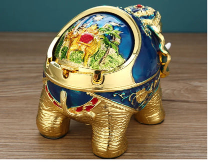 BEST gift Asia Thailand Good luck Wealth Auspicious elephant ashtray mascot HOME office shop Decoration bring wealth fortune
