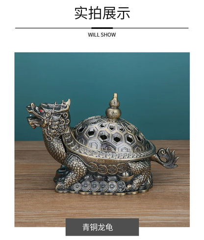 BEST gift Southeast Asia Good luck Dragon turtle ashtray statue mascot HOME office shop BAR CLUB Decoration bring wealth fortune