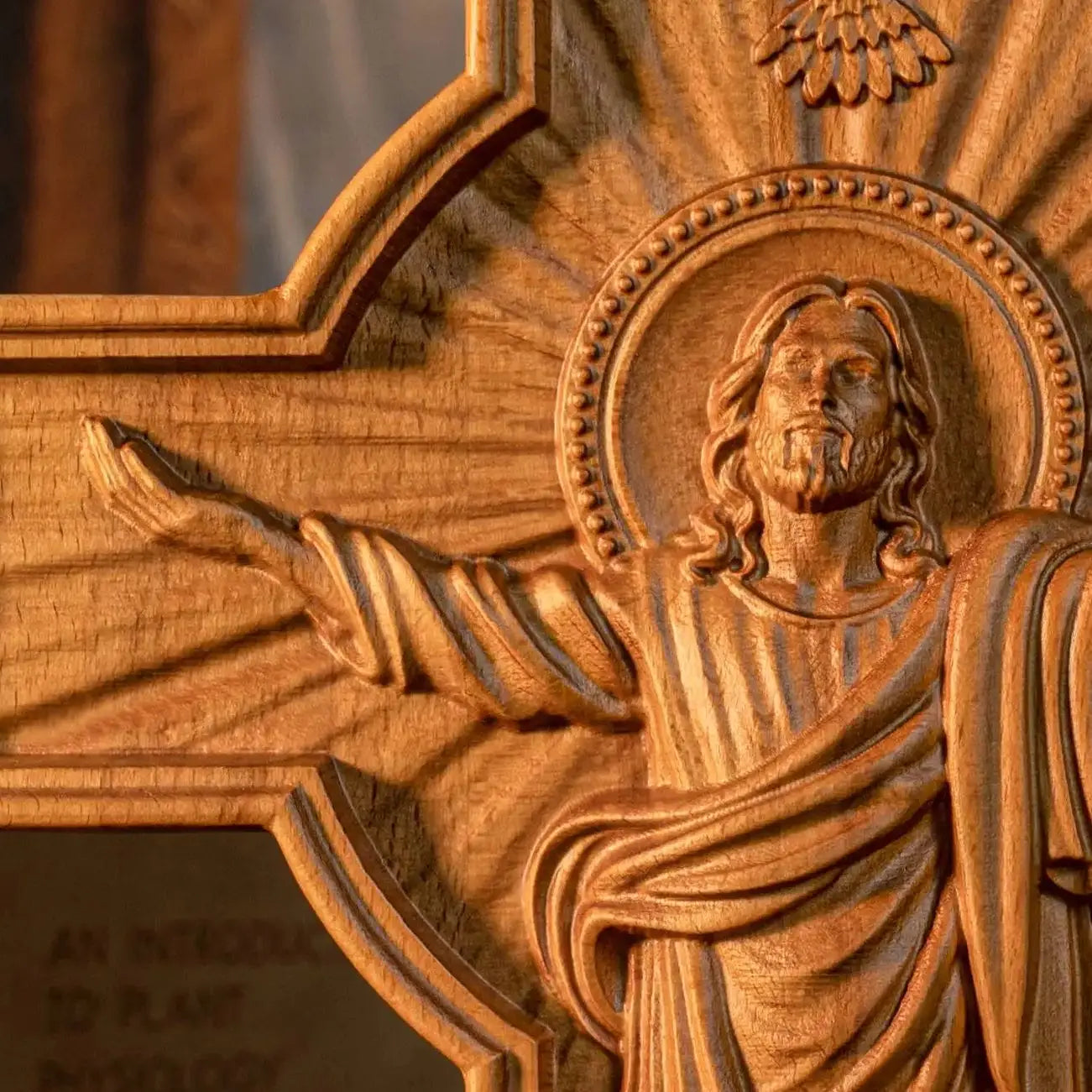 BGCOPPER Wood Carved Jesus Ascension Christian Wooden Cross Catholic Religious Church Wall Decor Easter Gift Free Shipping