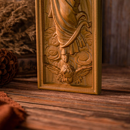 BGCOPPER Wood Carved Jesus Ascension Christian Wooden Cross Catholic Religious Church Wall Decor Easter Gift Free Shipping