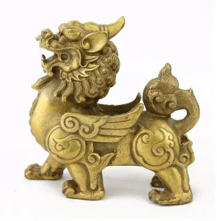BRASS FENGSHUI PAIR PI YAO STATUES / FENGSHUI PI XIE STATUES M1207