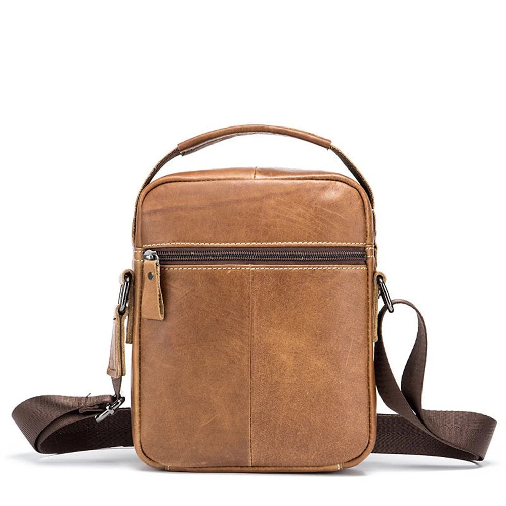 BULL CAPTAIN Genuine Leather Men's Sling Shoulder Bag Bobys Crossbody Pack  Cowhide Casual Riding  Messenger Causal Daypack