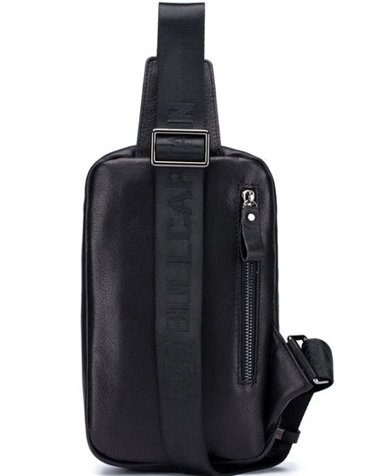 BULL CAPTAIN Genuine Leather Shoulder Cross-Body Chest Bag Anti-Theft Men's Causal Hiking Travel Day Pack