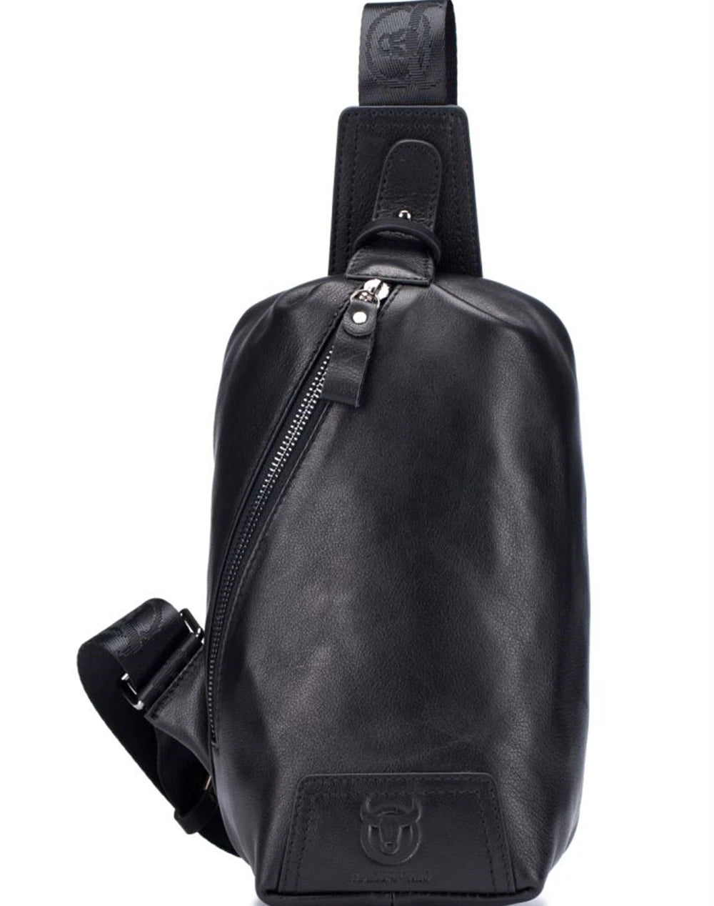 BULL CAPTAIN Genuine Leather Shoulder Cross-Body Chest Bag Anti-Theft Men's Causal Hiking Travel Day Pack