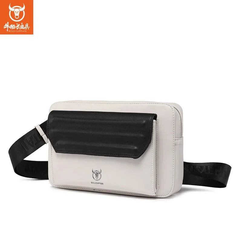BULLCAPTAIN Brand 2024 new leisure fashion men's crossbody Horizontal locomotive camera ipad10 inch shoulder bag