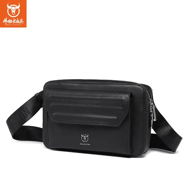 BULLCAPTAIN Brand 2024 new leisure fashion men's crossbody Horizontal locomotive camera ipad10 inch shoulder bag
