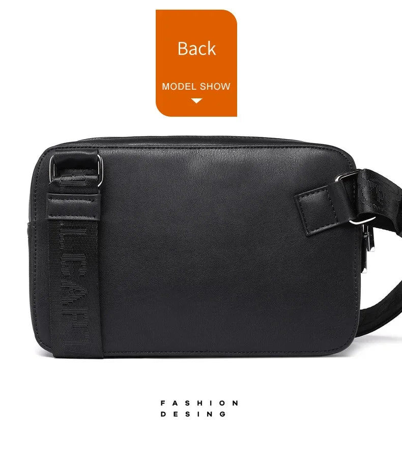 BULLCAPTAIN Brand 2024 new leisure fashion men's crossbody Horizontal locomotive camera ipad10 inch shoulder bag