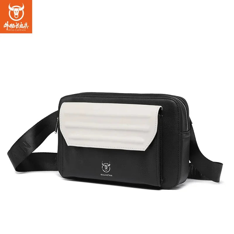 BULLCAPTAIN Brand 2024 new leisure fashion men's crossbody Horizontal locomotive camera ipad10 inch shoulder bag