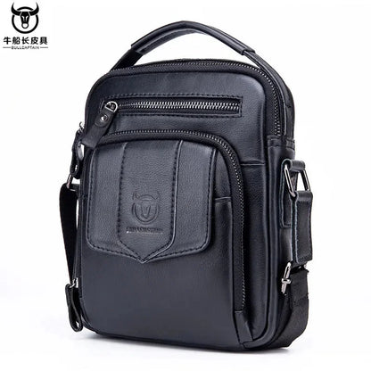 BULLCAPTAIN Brand New 100% Genuine Leather Shoulder Retro Casual Diagonal Large Capacity Handbag Men's Bag