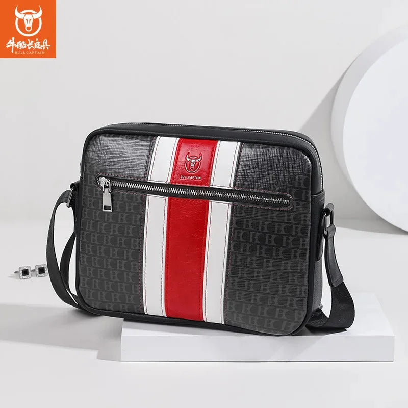 BULLCAPTAIN Luxury Designer Fashion Shoulder Quality Men's Messenger 10 Inch IPad Bag Contrast Handbags