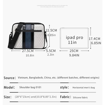 BULLCAPTAIN Luxury Designer Fashion Shoulder Quality Men's Messenger 10 Inch IPad Bag Contrast Handbags