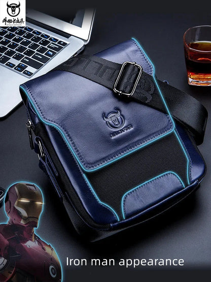 BULLCAPTAIN New Man Messenger Men Genuine Leather Shoulder s Business Crossbody Casual Bag Famous Brand male Handbag bag