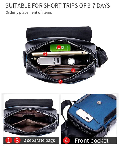 BULLCAPTAIN New Man Messenger Men Genuine Leather Shoulder s Business Crossbody Casual Bag Famous Brand male Handbag bag