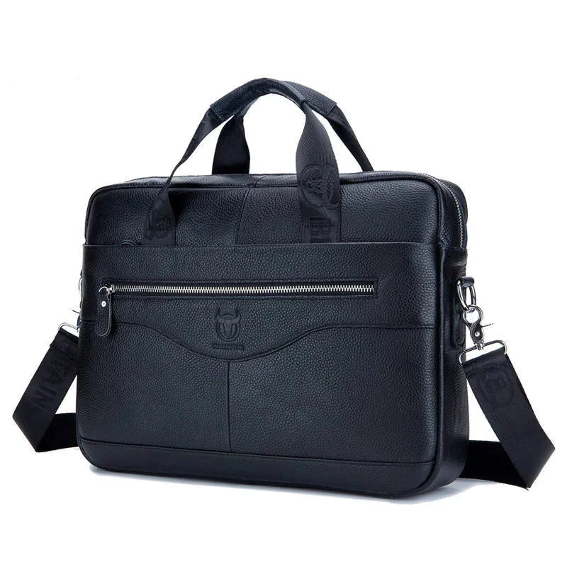BULLCAPTAIN New Men's Genuine Leather Laptop Fashion Retro Cowhide Messenger /shoulder Bag Leisure Business Briefcase