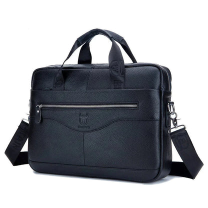 BULLCAPTAIN New Men's Genuine Leather Laptop Fashion Retro Cowhide Messenger /shoulder Bag Leisure Business Briefcase
