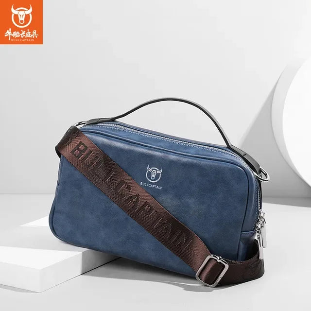 BULLCAPTAIN New Premium Silicone Leather Shoulder Small Crossbody Stylish Men Handbag Designer Luxury Messenger Bag