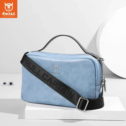 BULLCAPTAIN New Premium Silicone Leather Shoulder Small Crossbody Stylish Men Handbag Designer Luxury Messenger Bag