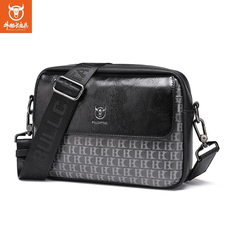 BULLCAPTAIN New Shoulder High Quality PU Leather Men's Crossbody 8 Inch IPad Leisure Camera Luxury Designer Bag