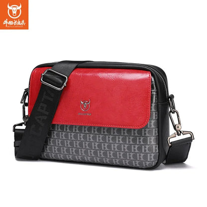 BULLCAPTAIN New Shoulder High Quality PU Leather Men's Crossbody 8 Inch IPad Leisure Camera Luxury Designer Bag