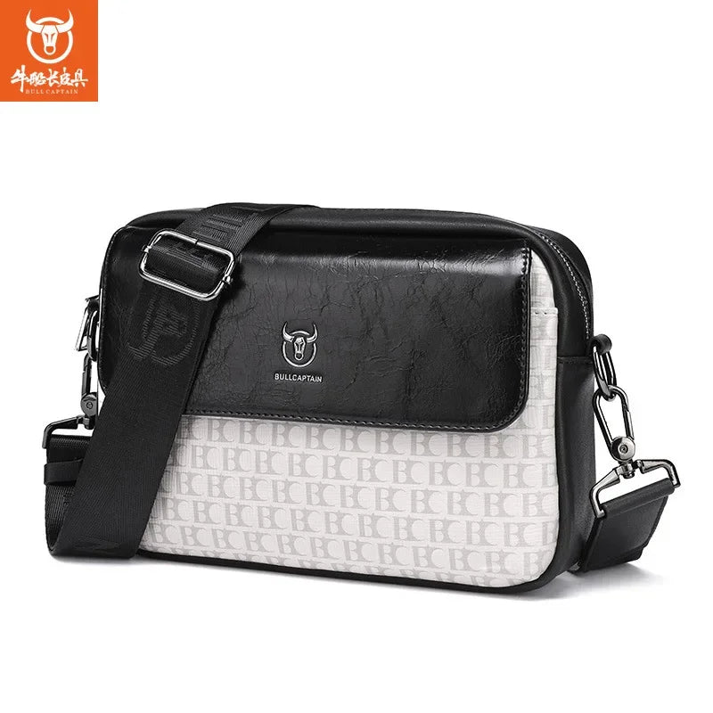 BULLCAPTAIN New Shoulder High Quality PU Leather Men's Crossbody 8 Inch IPad Leisure Camera Luxury Designer Bag