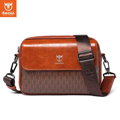BULLCAPTAIN New Shoulder High Quality PU Leather Men's Crossbody 8 Inch IPad Leisure Camera Luxury Designer Bag