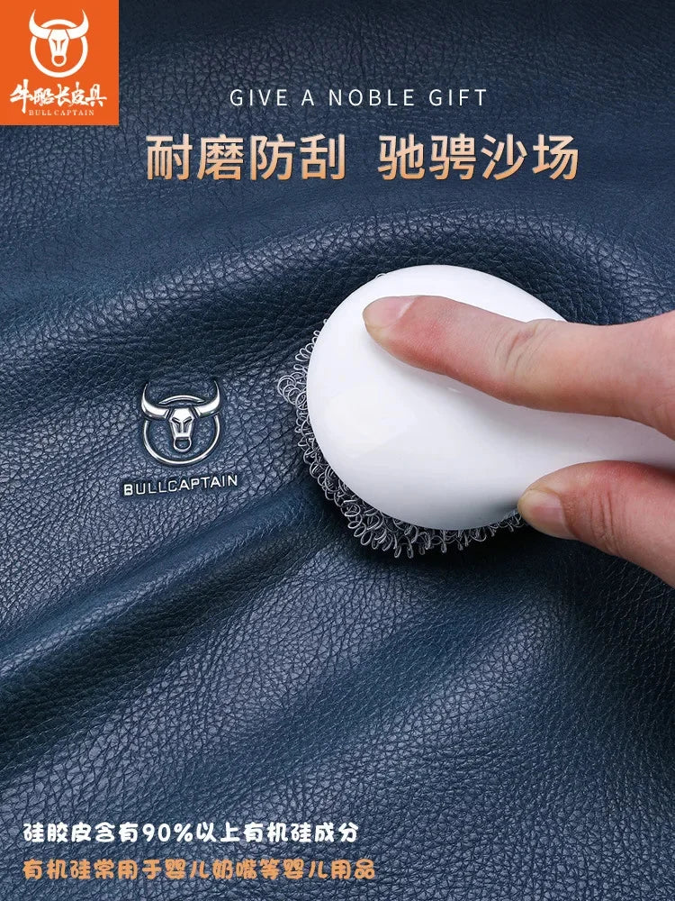 BULLCAPTAIN new shoulder men's leisure trend soft silicone leather ipad flat horizontal camera husband crossbody bag