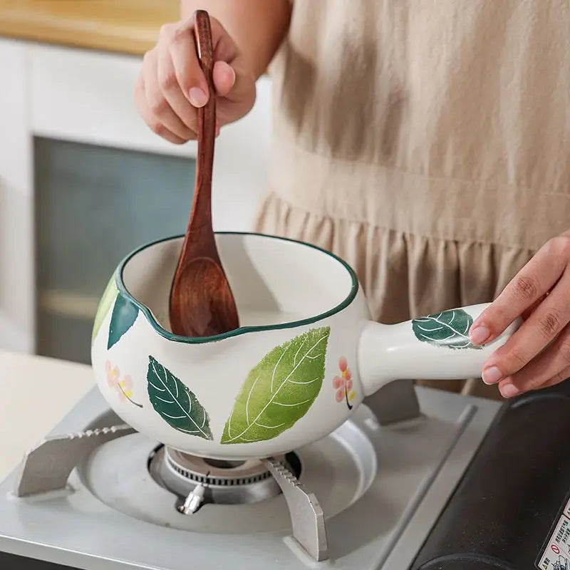 Baby small milk pot ceramic milk pot one non-coated ceramic pot new baby cooking pot home cooking pot