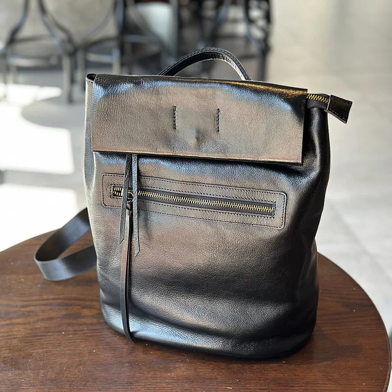 Backpack Female Genuine Leather Large Capacity New Shoulder Bag Preppy Style Casual Cowhide Schoolbag Versatile Mochilas