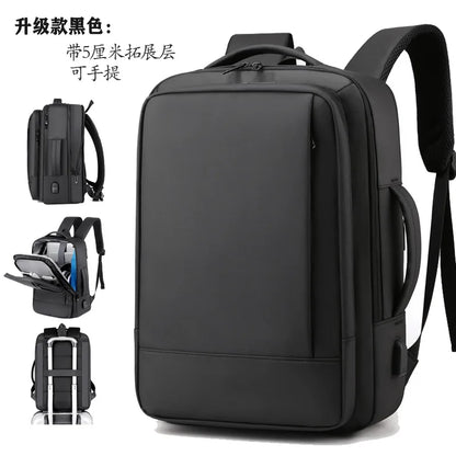 Backpack For Men Multifunctional Business Notebook Backpack USB Charging Waterproof Film Men's Backbag Casual Bag