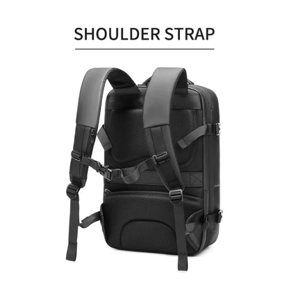 Backpack Man Business Expandable Large Capacity Laptop 17 in Black Bags for Travel Shcool Multifinonal with Usb Port Waterproof