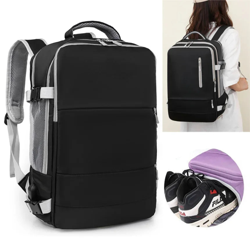 Backpack Travel Woman Casual Large Capacity Multifunction Bags Luggage Waterproof Laptop Lightweight Backpacks With Shoes Pocket