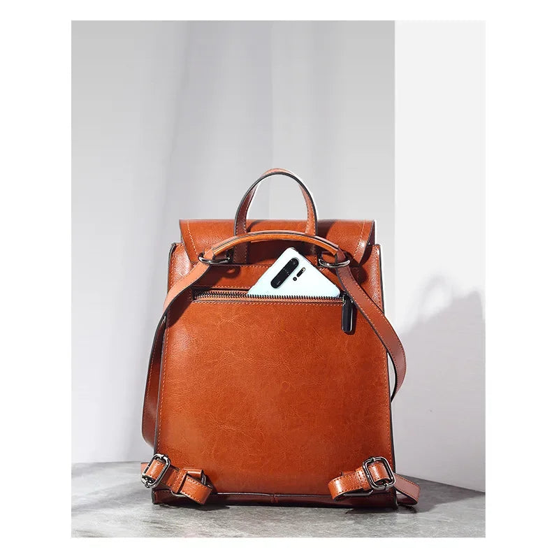 Backpack Women 2024 New Backpack Large Capacity Cowhide School Bag College Student School Backpack  Travel Bag