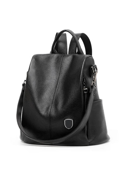 Backpack Women's Multi-functional Back Pack Casual Large Capacity Genuine Leather Shoulder Bags Solid All-match Travel Mochilas