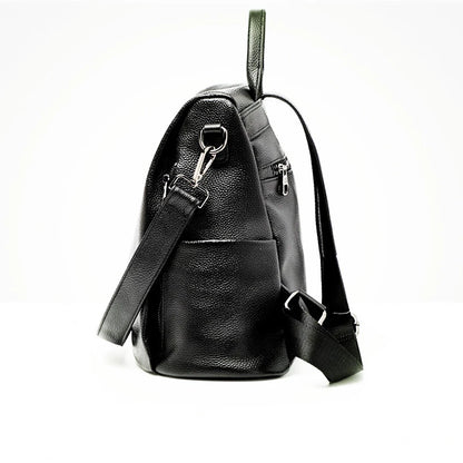 Backpack Women's Multi-functional Back Pack Casual Large Capacity Genuine Leather Shoulder Bags Solid All-match Travel Mochilas