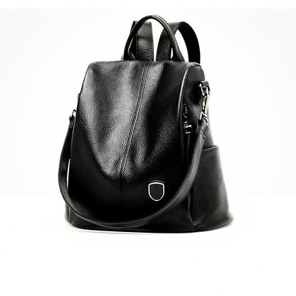 Backpack Women's Multi-functional Back Pack Casual Large Capacity Genuine Leather Shoulder Bags Solid All-match Travel Mochilas