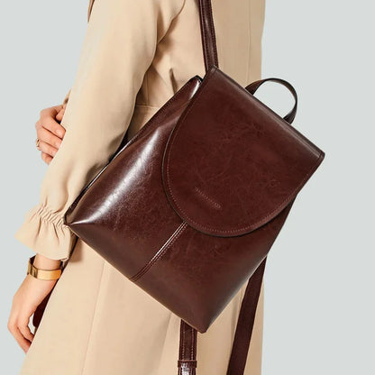 Backpack female 2024 new Europe and the United States wind joker leather handbag fashion oil wax cowhide women's backpack