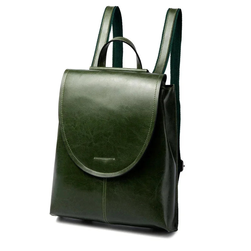 Backpack female 2024 new Europe and the United States wind joker leather handbag fashion oil wax cowhide women's backpack
