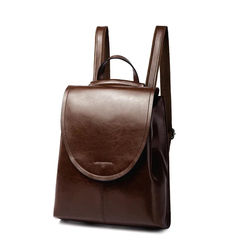 Backpack female 2024 new Europe and the United States wind joker leather handbag fashion oil wax cowhide women's backpack