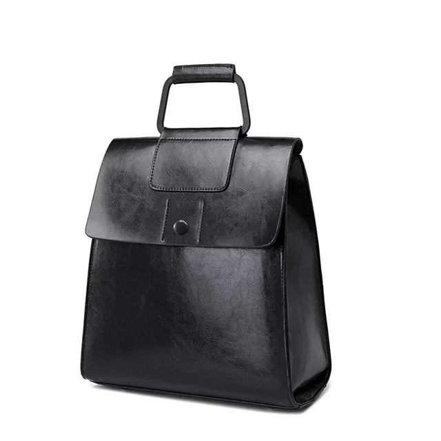 Backpack female new 2024 European and American wind joker leather handbag fashion oil wax cowhide women's backpack